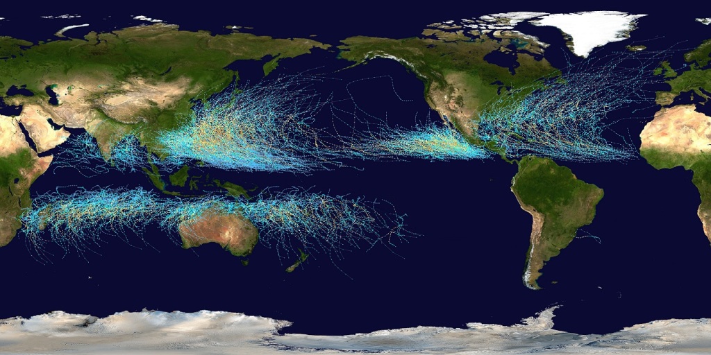 Ocho puntos a saber sobre los huracanes - global_tropical_cyclone_tracks-edit2